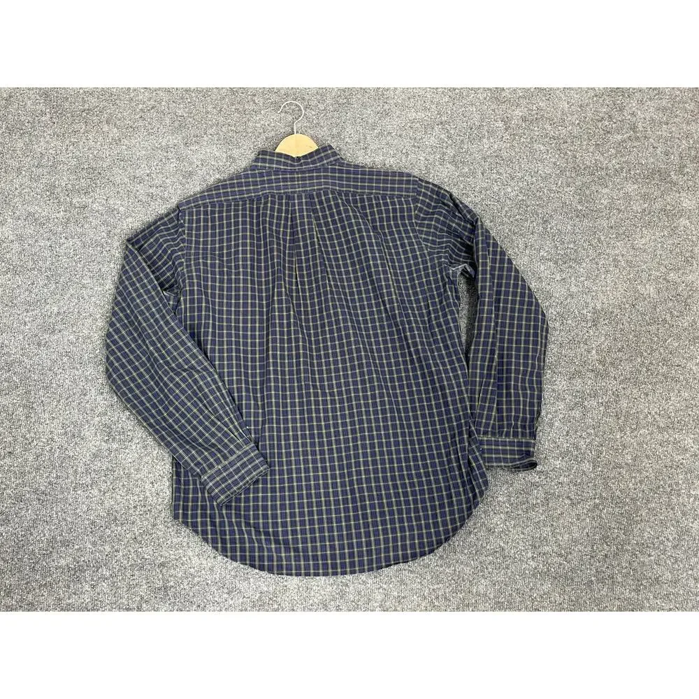 Polo Ralph Lauren Shirt Mens Large Blue Plaid Button Up Green Checks N3